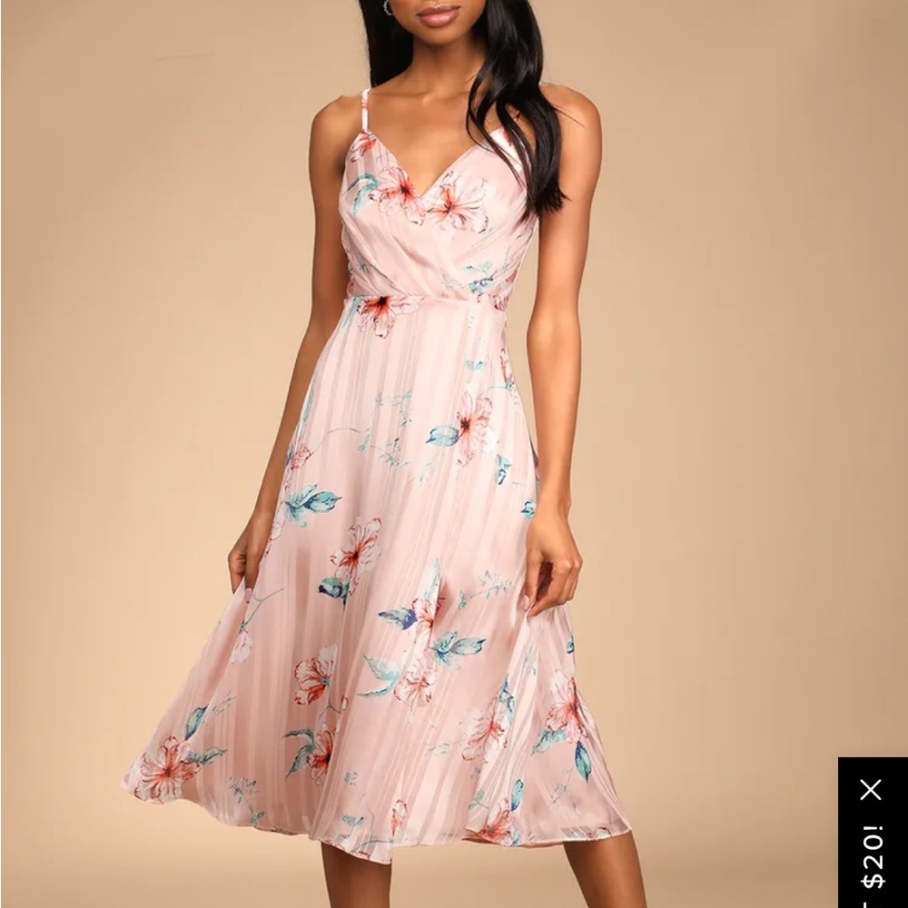 All About Love Royal Blue Floral Print Midi Dress